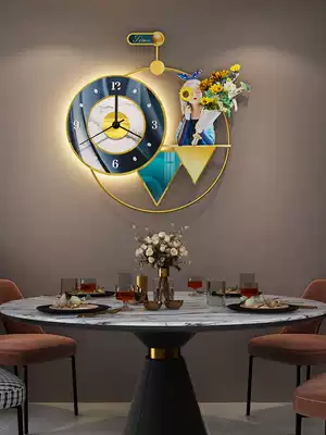 Nordic creative wall clock personality watch modern simple light luxury Net Red Watch living room home fashion wall hanging clock lamp
