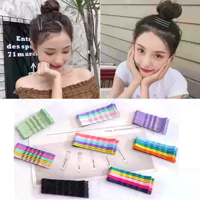 Korean ins color hairclip adult cute one-word clip bangs hairclip headgear candy color Net red side clip clip
