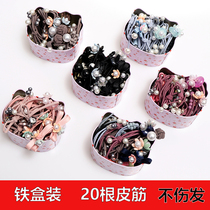 Childrens hair ornaments do not hurt hair rubber band pearl hair rope girl headwear baby head rope Hairband floral headdress