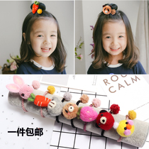 Hair rope Korean cute cartoon children wool felt animal hair rope wool ball Hairband baby tie hair accessories