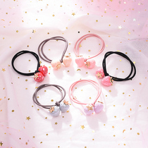 Childrens cute strawberry cartoon Hairband Korean girl minimalist temperament pony tie high elastic hair rope headdress
