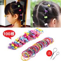 Childrens head rope hair circle Hair accessories Girl tie hair Rubber band color hair rope headdress does not hurt hair about 100