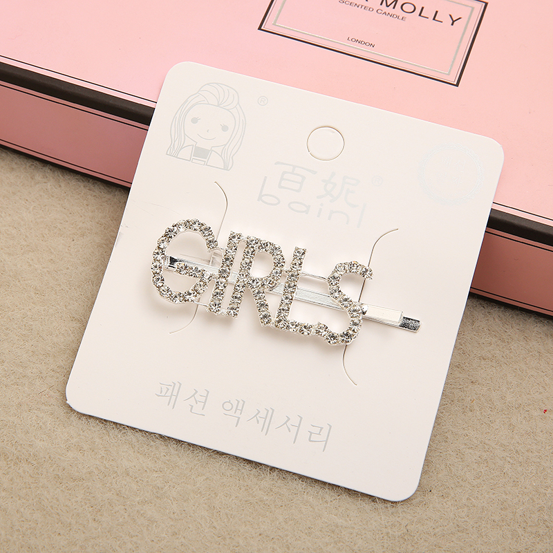 Clip rỗng đầu clip rhinestone bên clip nhỏ kẹp tóc tươi Hàn Quốc Mũ nón trưởng thành hoang dã Thanh lịch bangs cá tính dây buộc tóc lò xo