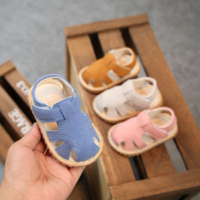 Summer new baby sandals, 0-1-2 years old for both boys and girls, headband walking shoes, anti-kick and anti-slip shoes with soft soles