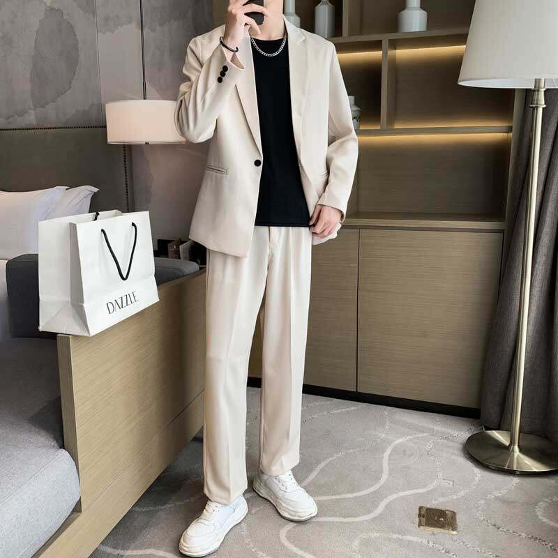 Autumn handsome fashion Fashion Pituality New Loose Suit Men Suit Youth Korean Version Trendy Casual Western Suit Jacket