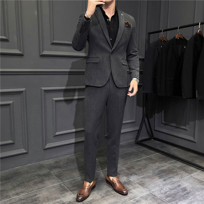 Thickened Winter Handsome Fashion High Fashion Superior Trend Suit Men Suit Youth Han Version Sashimi Leisure Business West Suit