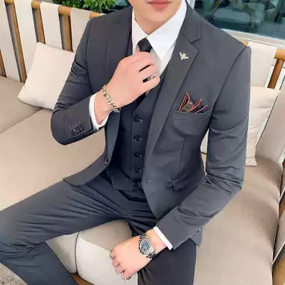 Spring new suit men's suit youth Korean version of the tide student handsome slim-fitting set of casual business suit jacket