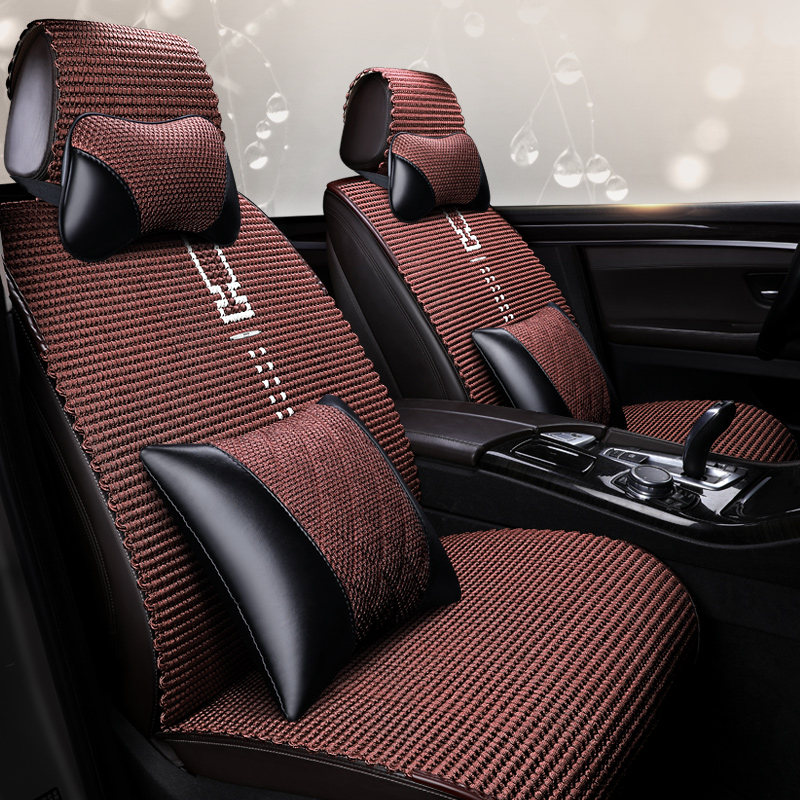 Car Cushions All Season Versatile Handmade Linen Car Cushions Linen Seat Cover Half Bag Goddess Seat Cover Mesh Red Seat Cushion