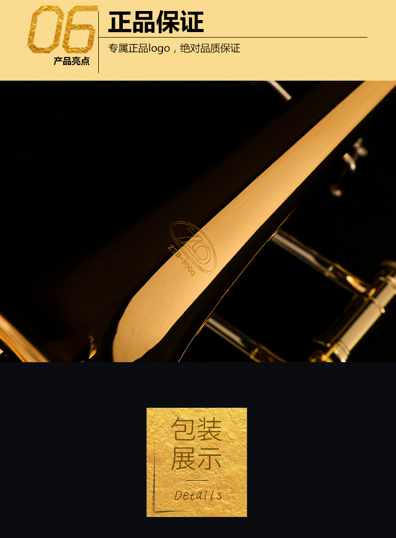 Nhạc cụ bằng đồng châu Âu trombone ZTB-3500 Bb F sơn trombone vàng tiên tiến - Nhạc cụ phương Tây saxsophone