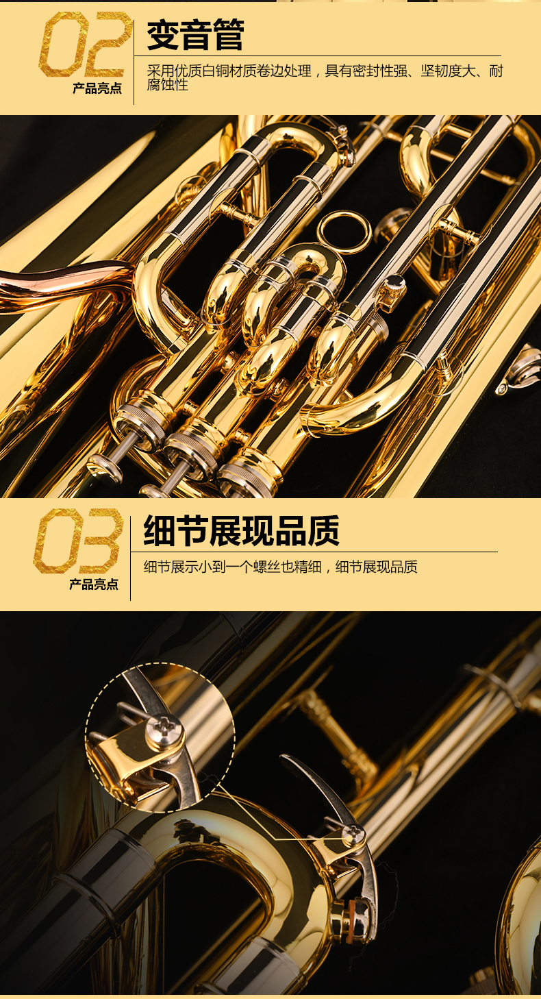 Nhạc cụ đồng thau châu Âu tích cực trên bass Số B có thể điều chỉnh sơn dọc nút vàng 3 + 1 xiên bốn phím chuyên nghiệp - Nhạc cụ phương Tây guitar điện fender