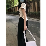 Белая черная футболка, комплект, летняя одежда, подходит для подростков