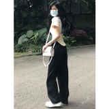 Белая черная футболка, комплект, летняя одежда, подходит для подростков