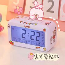 Alarm clock night light All-in-one net red ins wind Intelligent luminous black technology Bedroom students with simple fall-proof 2021 new