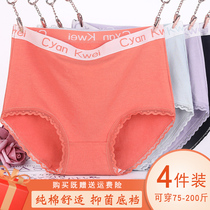 Large size underpants female pure cotton high waist fat mm200 catty lady all cotton gats up the summer thin and fat younger sister