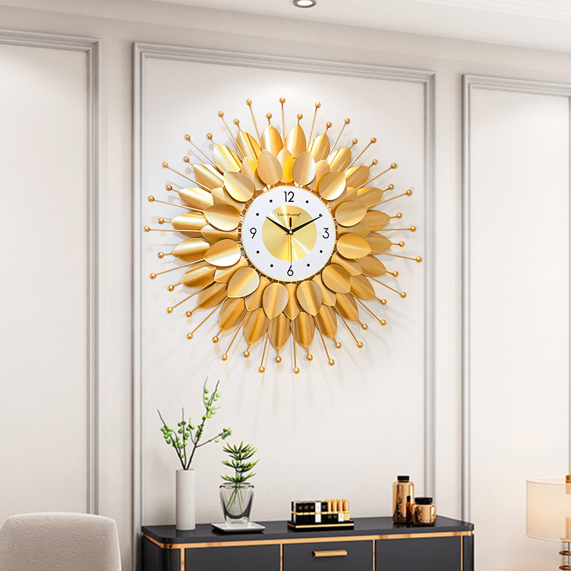 Watch wall clock Living room creative household fashion atmospheric silent quartz clock European light luxury art table wall clock