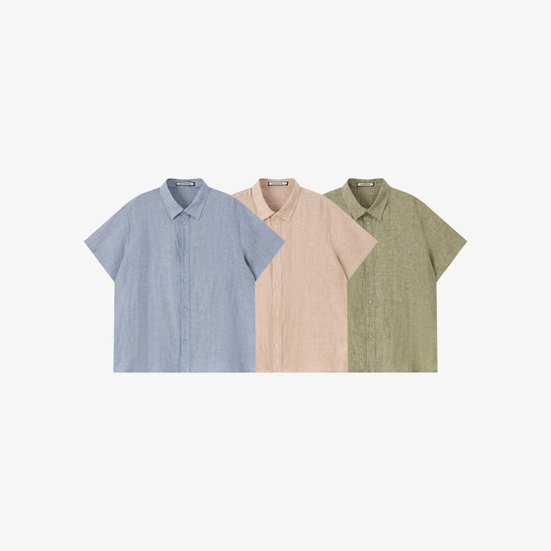 Cat and Mouse 26Ss Linen Shirt Jacket Summer Men's Short Sleeve Top Old Money Style Casual Shirt for Men