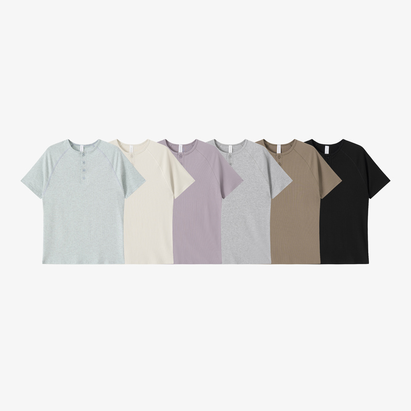 Cat and Mouse 26Ss Sports Series Eco-Silk Henry Collar Stretch Quick-Dry Sports Short-Sleeve Men's T-Shirt