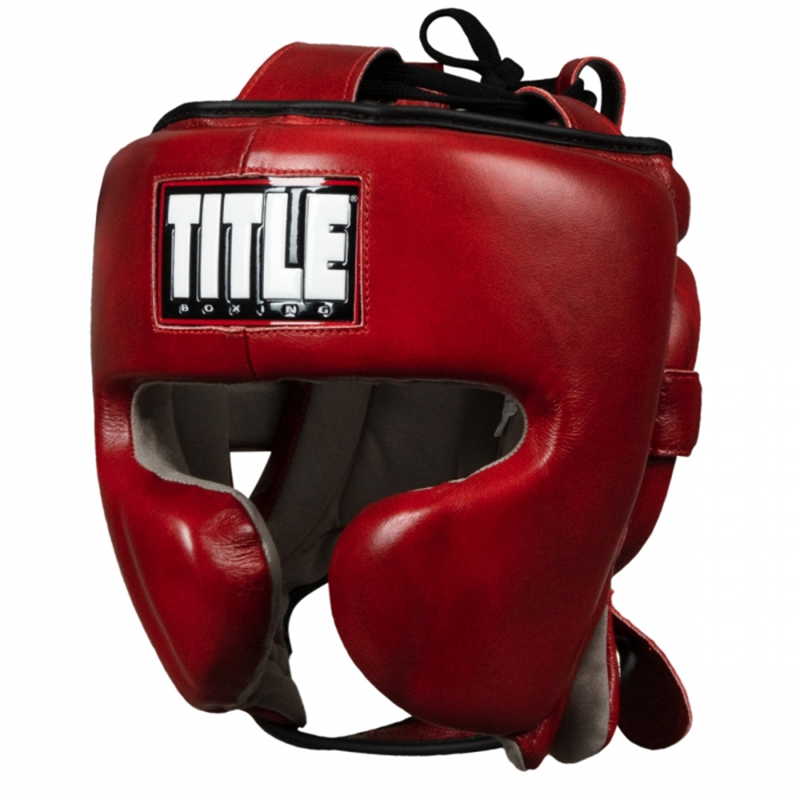 TITLE BOXING BLOOD RED Genuine Leather Retro Training Boxing Loose to protect the head guard of the helmet