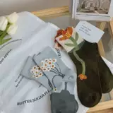 Ник носки маленький свежий ролл -дизайн цветочного дизайна Японский универсальный сложенный сложен