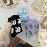 Ник ноз, пушистый мультипликационный рисунок имитация норки бархат женская милая осень и зимняя толстая школа универсальная среда