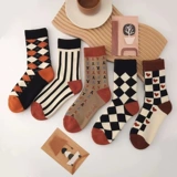 Демисезонные удерживающие тепло длинные модные дизайнерские носки, увеличенная толщина, средней длины