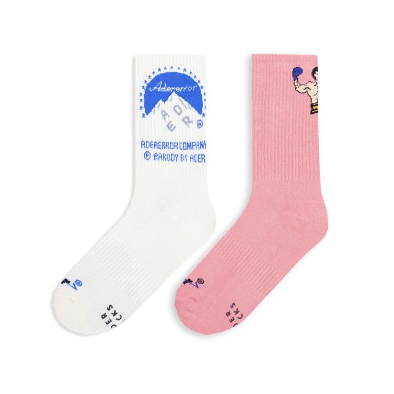 SOU 1988 Korean designer ADER ERROR socks women's pink pattern tide brand socks men