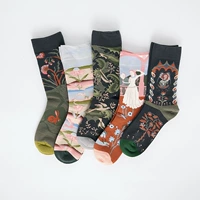 Nick Socks French Illustration Series Three -Net Red Ins Tide Stockings Fashion Creative пары