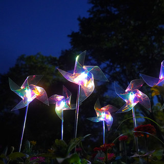 Solar Led Colorful Windmill Lights for Lawn, Courtyard, Waterproof Garden Ground Lights, Outdoor Lighting, Landscape Decorative Lights
