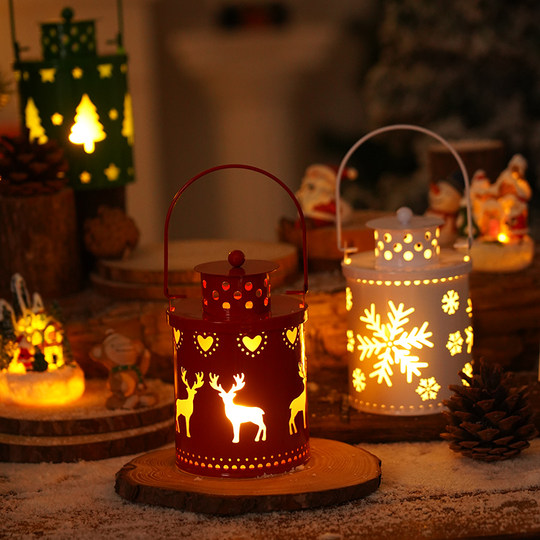Christmas candle light led small lantern wind lantern electronic candle Nordic style creative holiday decorations