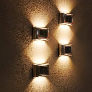 Solar-Powered Up-And-Down Lighting Fence Light, Outdoor Waterproof Courtyard Wall Light, Led Garden Home Wall Washer Light, Night Light