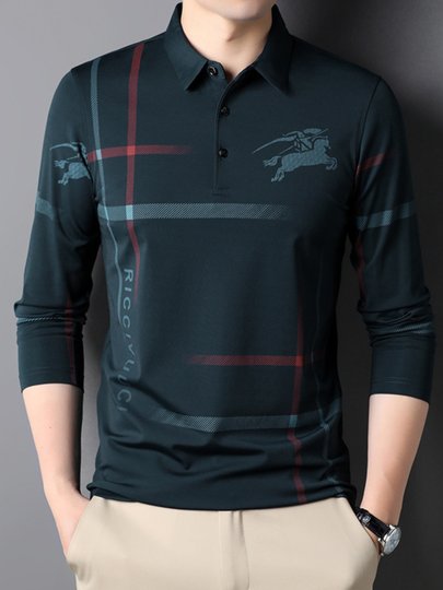 Stifer Genne Striped Long-Sleeved T-Shirt for Men, Spring and Autum 2025 New Classy Casual Men's Polo Shirt