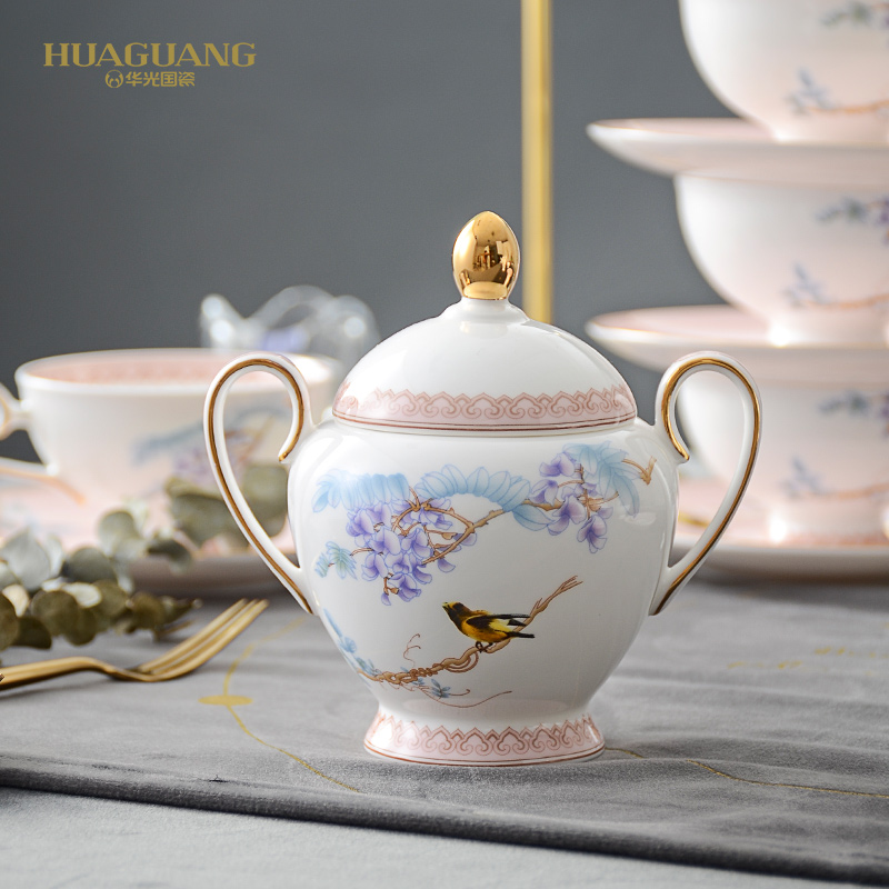 Uh guano porcelain ceramic countries riches and honor peony tea cafes coffee suit ipads China tea coffee set Chinese wind