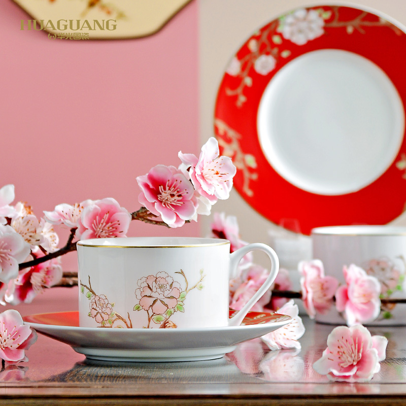 The porcelain of hua Chinese wind ipads China coffee cups and saucers household notes color