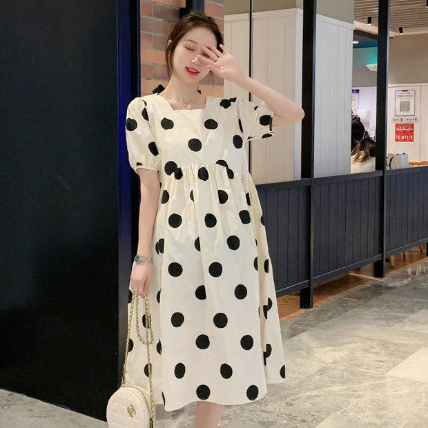 Pregnant women dress summer dress out fashionable, fresh wave skirt loose middle long summer dress