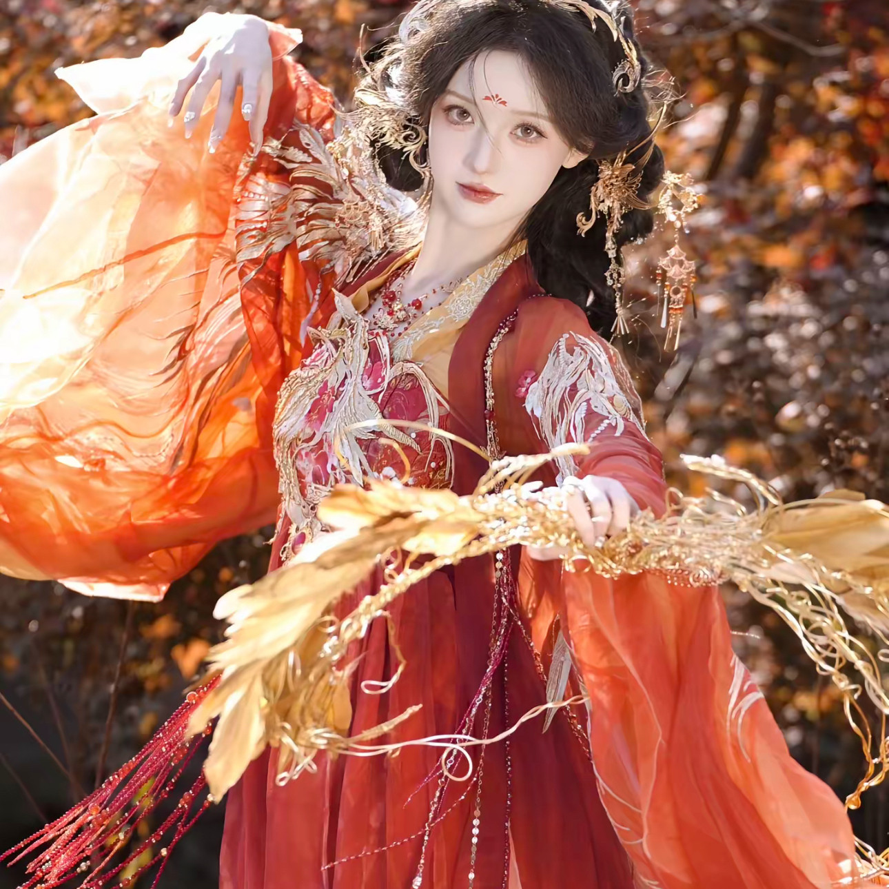 唐制汉服女【九天玄女】精工刺绣大袖衫：春日国风大典走秀款，美出新
