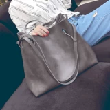 Универсальная вместительная и большая сумка на одно плечо, шоппер для отдыха, 2018, в корейском стиле