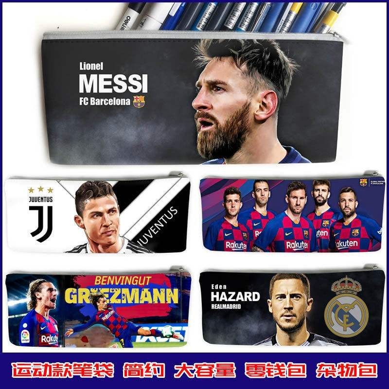 Barcelona Juventus Real Madrid Messi C Roazza Mbappe Football Club Pencil stationery bag box