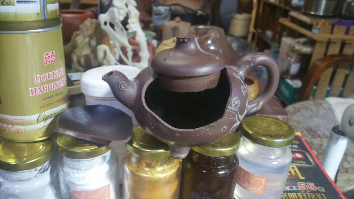 Purple Sand Pot Repair Matching Cover Repair and Repair Curium Bronze Nail Silver Nail Inlaid Gold Clad Silver Supplement Clay Hand Repair Purple Sand