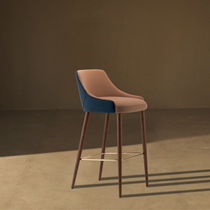 Nordic solid wood bar chair modern simple bar chair home backrest high foot chair sales office front bench chair bar chair