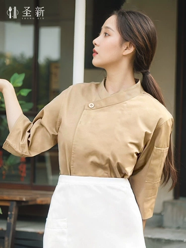 Рабочая одежда для выпечки с рукавами три четверти, декоратор, рабочая одежда для выпечки, цепочка для выпечки, магазин десертов, хлопковый костюм