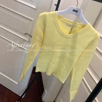 Tang Low Classic 2021 Autumn Winter New Bleu Sleeve Round Collar Knit Sweater Ultra Soft Glutinous ~