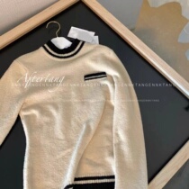 Spot) Special cabinet level EENK2021FW manpower One piece of hitch base sweater minimalist in black and white