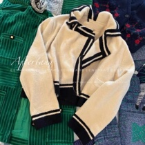 eenk 2021 autumn winter new style turnoff with small fragrant velvet sweater jacket