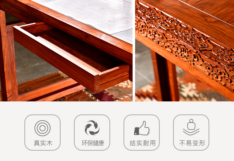 Bàn làm việc bằng gỗ gụ kiểu Trung Quốc mới giường hơi