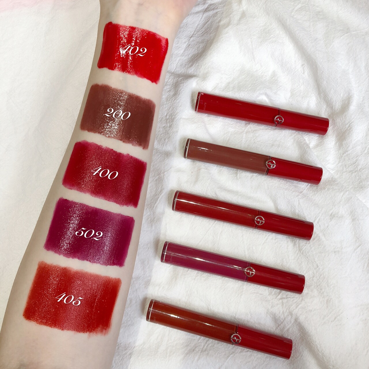 Armani Valve Mate Lip Glaze Red Pipe 200# 201# 400# 402# 405#405#