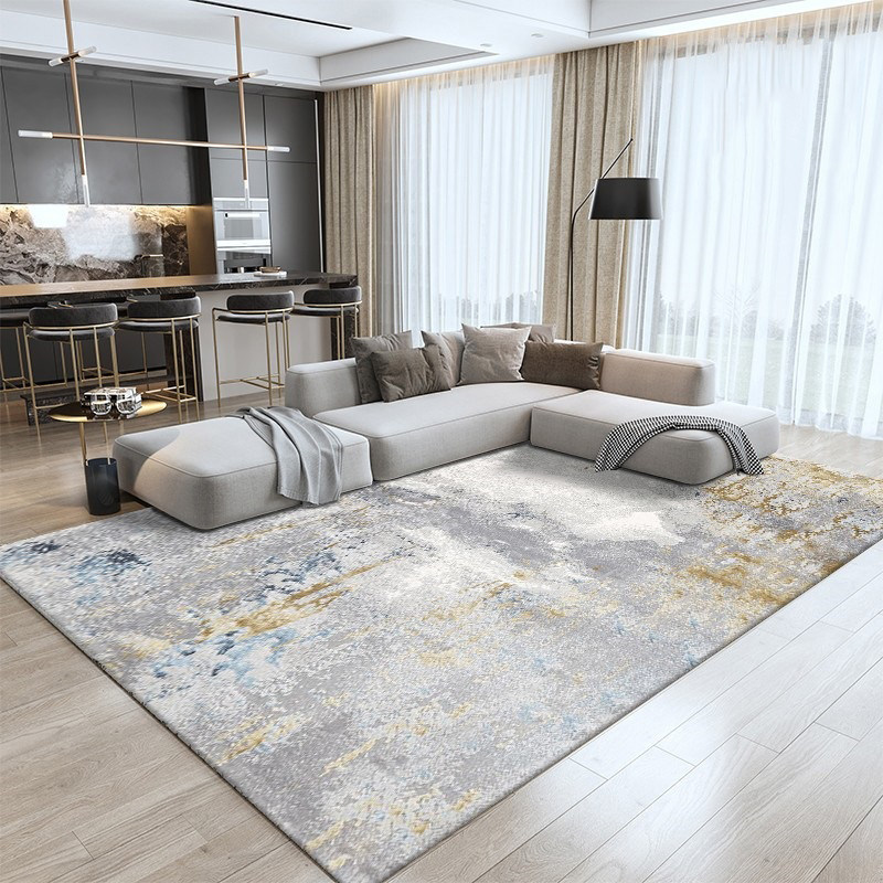 Modern simple light luxury living room carpet Nordic abstract tea few bedroom bedside carpet with cashmere carpet full of customization