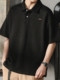 美式复古POLO衫男夏季简约风重磅男装宽松大码男士短袖T恤保罗衫