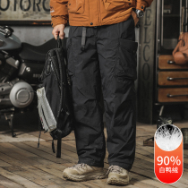 Pantalon à lépreuve du vent Pants en bas Hommes Hiver Outwear Loose Straight Drum Tide Cards Big Code American Paratroopers Thickened pants pants