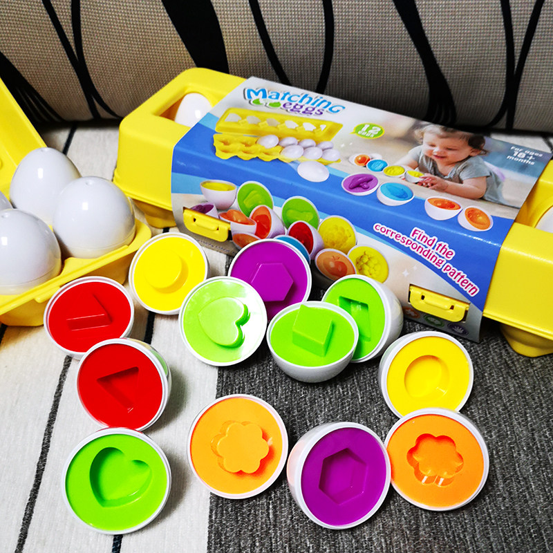 Children 1-2-3 years old early education puzzle smart egg shape matching twist egg color cognitive simulation egg toy