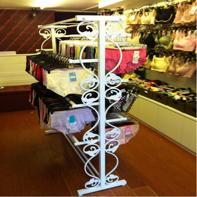 Clothing Store Lingerie Show Shelf Floor Style Multilayer Bifacial Iron Art Underpants Bra Shorts Middle Island Display Shelving